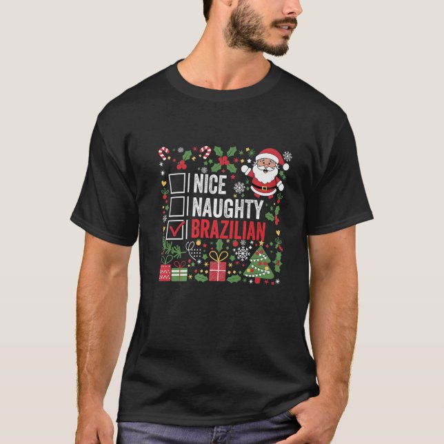Camiseta Bonitos Navidades divertidos brasileños Santa Clau (Anverso)