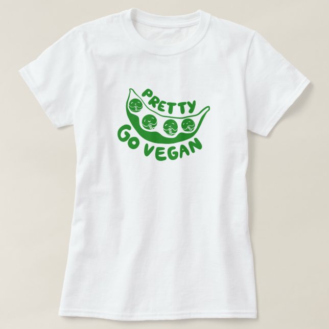 Camiseta Bonitos Por Favor Vegan Cute Pun Divertido Verde (Diseño del anverso)