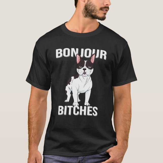 Camiseta Bonjour Bulldog Francés Para Perro Francés (Anverso)