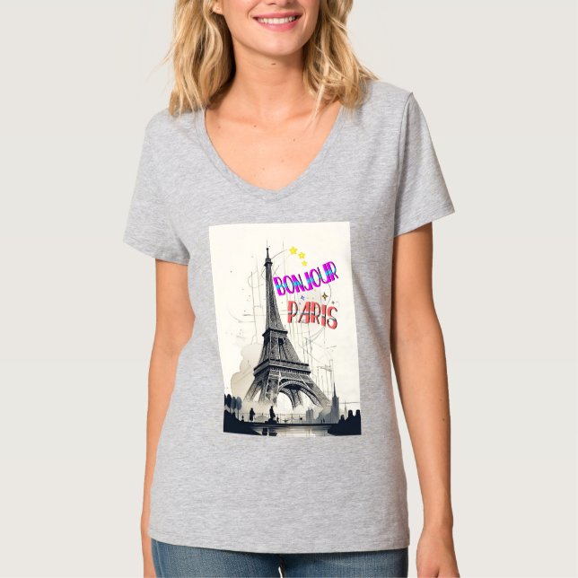 Camiseta Bonjour Colorful Paris (Anverso)