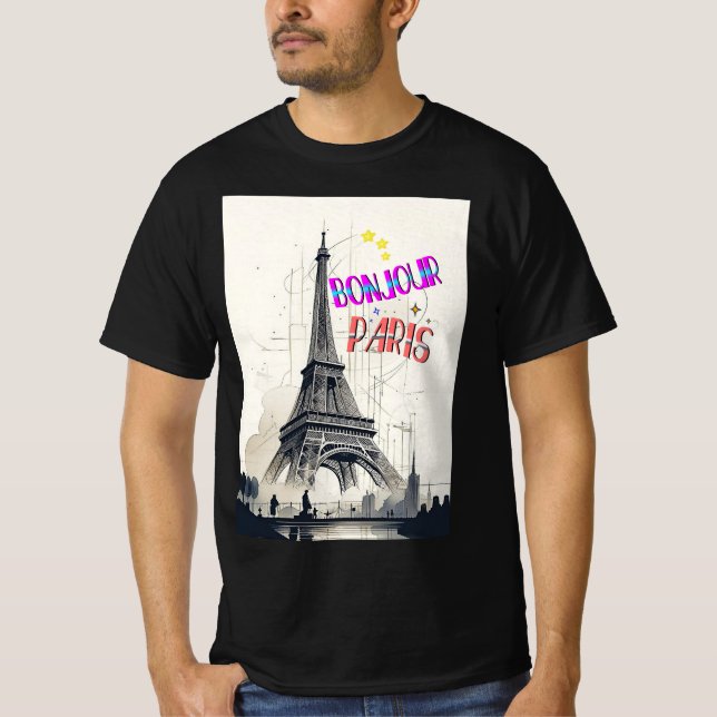 Camiseta Bonjour Colorful Paris (Anverso)