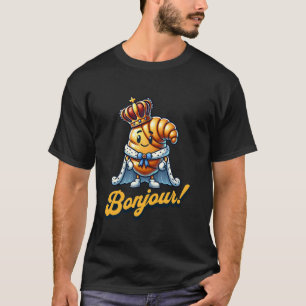 Camiseta Bonjour Croissant French Pastry Breakfast Funny Hu