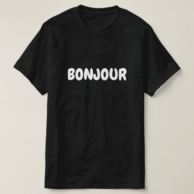 Camiseta Bonjour, hola en francés (Diseño del anverso)