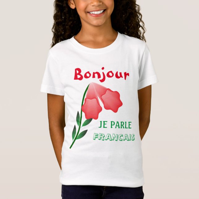 Camiseta Bonjour je parle Francais & Morning Star Flower (Anverso)