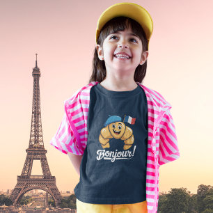 Camiseta Bonjour Paris Chicas Croissant Francés Li