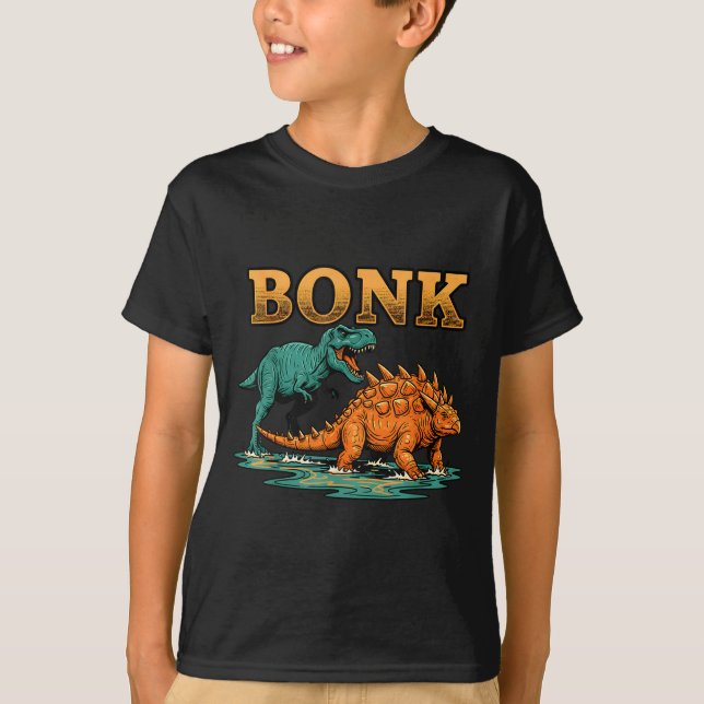 Camiseta Bonk Dinosaur Funny Prehistoric Humor Design  (Anverso)