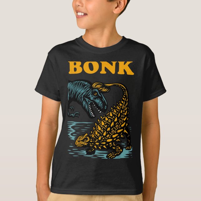 Camiseta Bonk Dinosaur Funny Prehistoric Humor Design  (Anverso)