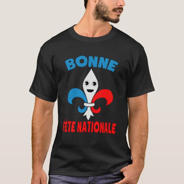 Camiseta Bonne Fête Nationale Fleur de la Bastille Day (Anverso)