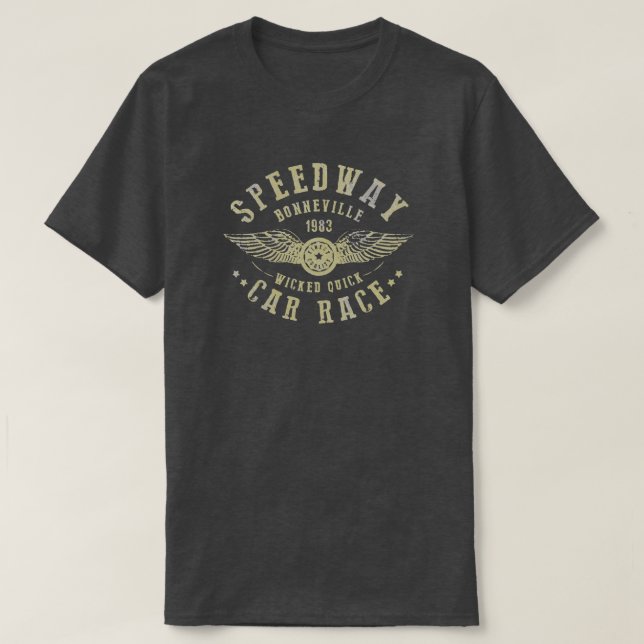 Camiseta BONNEVILLE SPEEDWAY | Retro | Vintage | Oscura (Diseño del anverso)