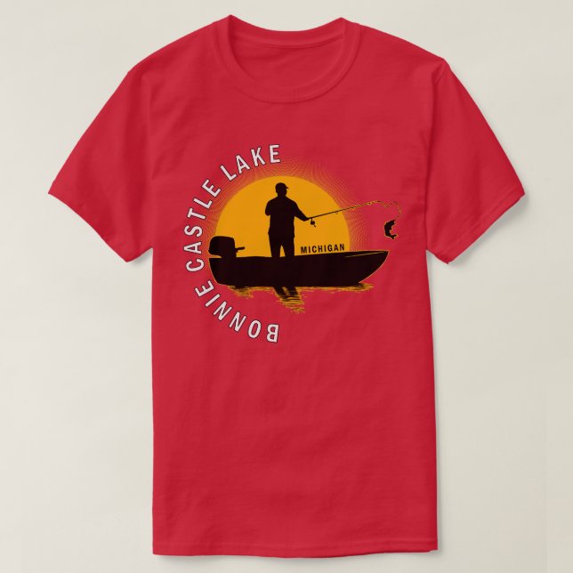 Camiseta Bonnie Castle Lake Fishing Michigan Sunrise (Diseño del anverso)