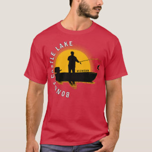 Camiseta Bonnie Castle Lake Fishing Michigan Sunrise