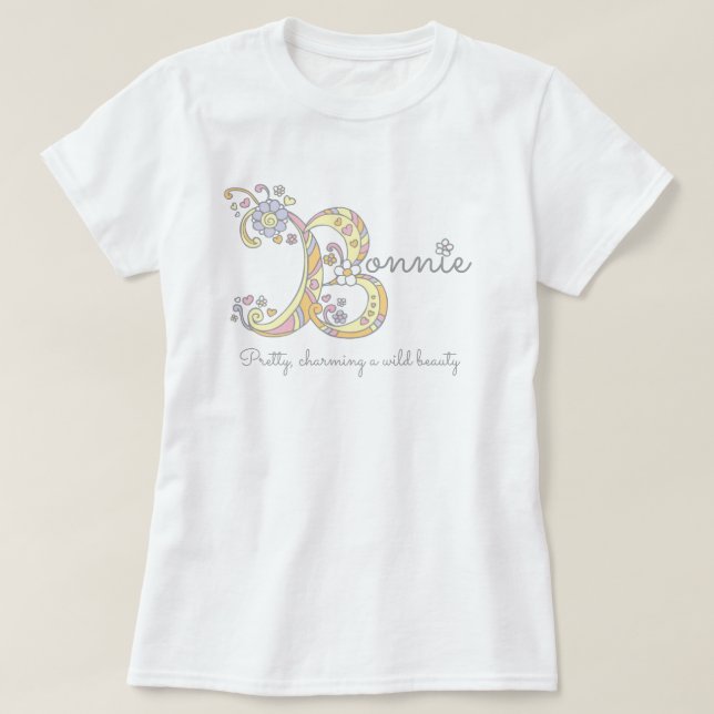 Camiseta Bonnie chicas B nombre que significa 'monograma te (Diseño del anverso)