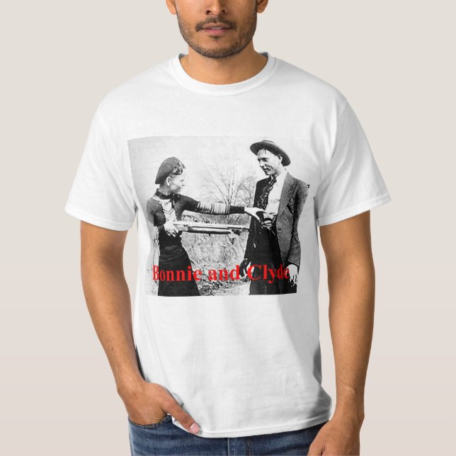 Camiseta Bonnie y amantes cruzados estrella de Clyde o qué (Anverso)