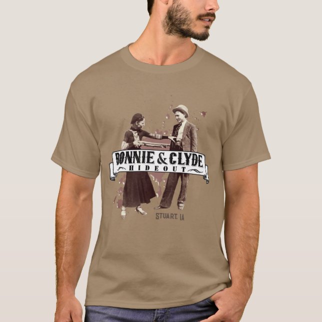 Camiseta Bonnie y Clyde Hideout: Splatter (Anverso)