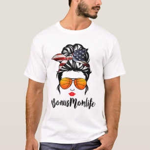 Camiseta Bono de baloncesto Mamá Vida Desordenada Bandera A
