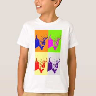 Camiseta Bono de búfalo de arte pop de 4 colores