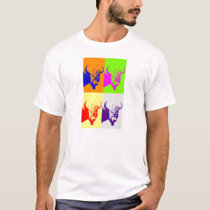 Camiseta Bono de búfalo de arte pop de 4 colores