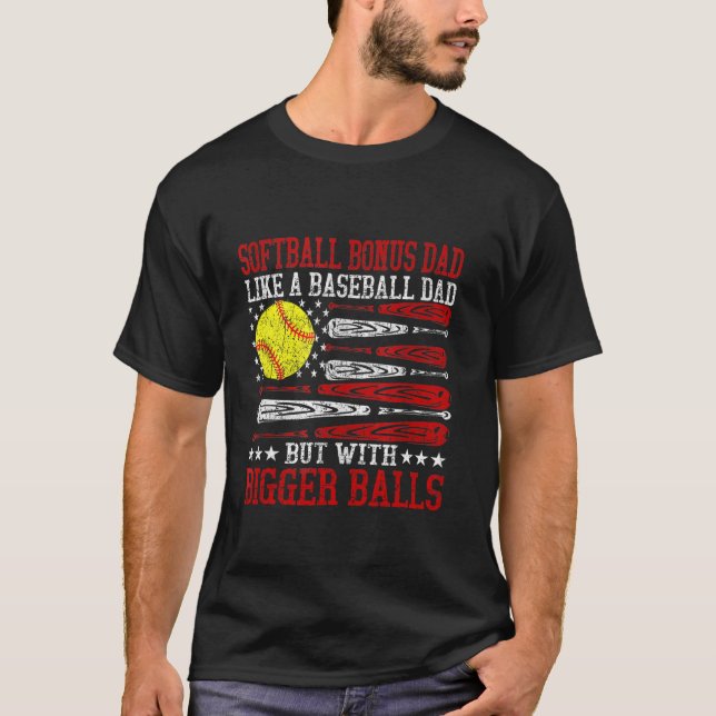 Camiseta Bono de sóftbol papá como papá de béisbol (Anverso)