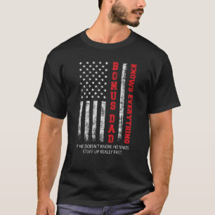 Camiseta Bono papá sabe todo hombres bandera estadounidense