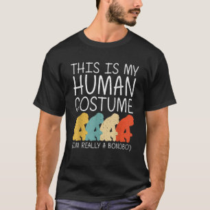 Camiseta Bonobo Halloween Costume Humana Chimpanzee Ape Fác