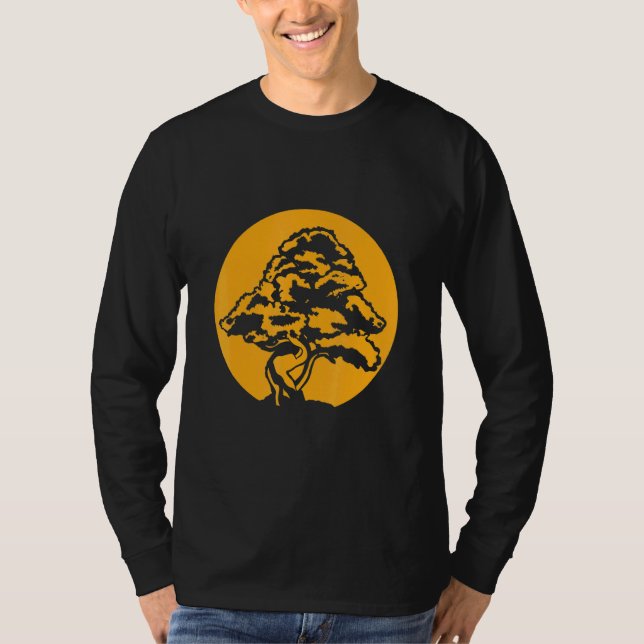 Camiseta Bonsái con puesta de sol (Anverso)