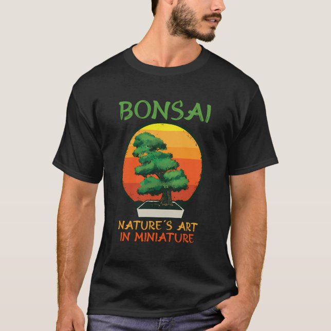 Camiseta Bonsai Japón Miniatura Árboles Naturales Arte Zen  (Anverso)