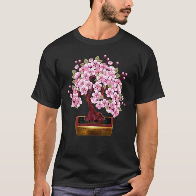 Camiseta Bonsai japonés rosa dulce japonés divertido Bonsai (Anverso)