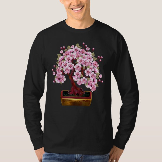 Camiseta Bonsai japonés rosa dulce japonés divertido Bonsai (Anverso)
