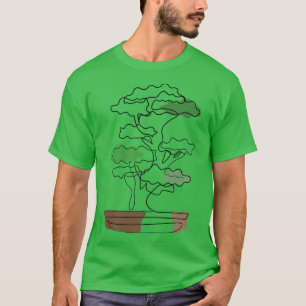 Camiseta Bonsai Motif Hand Drawn Tree Zen Line Art Drawing