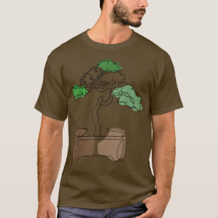 Camiseta Bonsai Motif Hand Drawn Tree Zen Line Art Drawing 