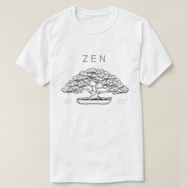 Camiseta Bonsai, tema japonés minimalista (Diseño del anverso)