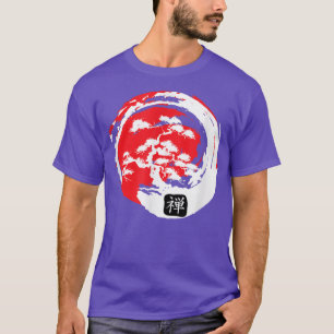 Camiseta Bonsai Tree Caligrafía japonesa Arte de época Zen