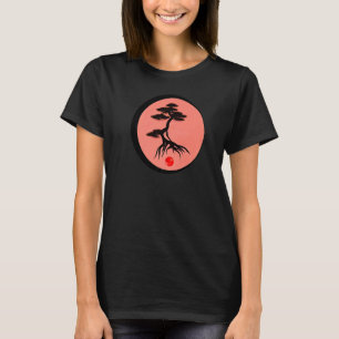 Camiseta Bonsai Tree Caligrafía japonesa Naturaleza Zen Min