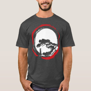 Camiseta Bonsai Tree Circle japonés Meditación de arte Samu