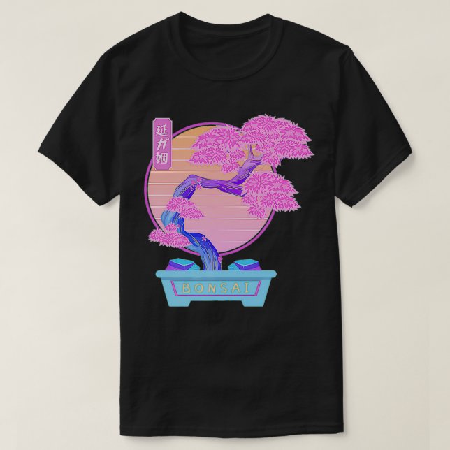 Camiseta Bonsai Tree Estética Estilo Retrowave Estilo St (Diseño del anverso)