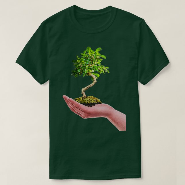 Camiseta Bonsai Tree in hand Tree Nature white background (Diseño del anverso)
