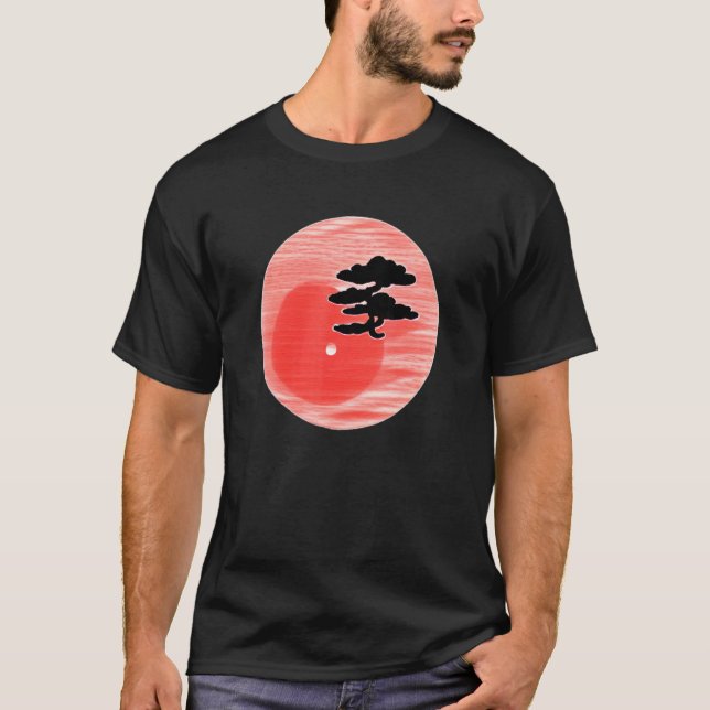 Camiseta Bonsai Tree Japanese Calligraphy Zen Gardens Aesth (Anverso)