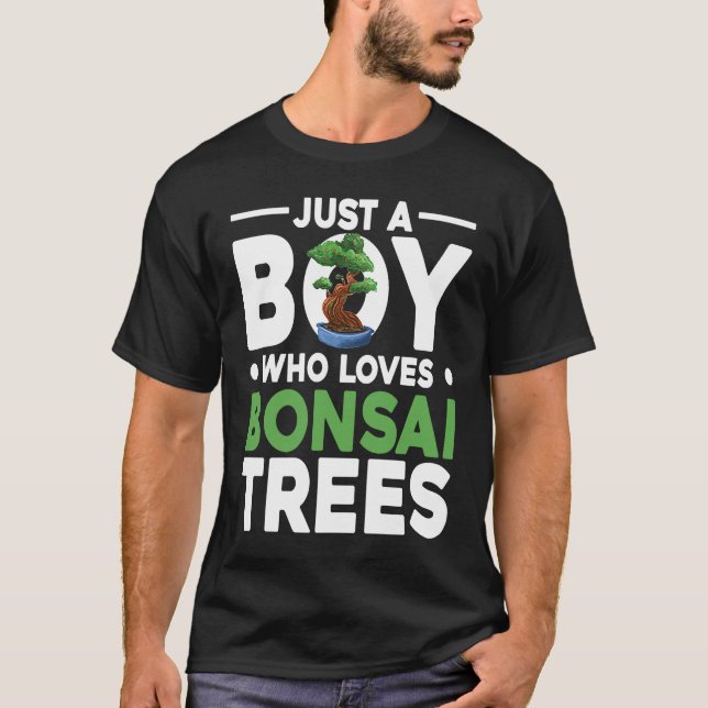 Camiseta Bonsai Tree Owner Just A Boy Who Loves Bonsai Tree (Anverso)