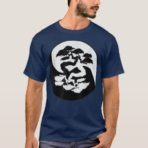 Camiseta Bonsai Tree Zen Ying japonés blanco y negro y