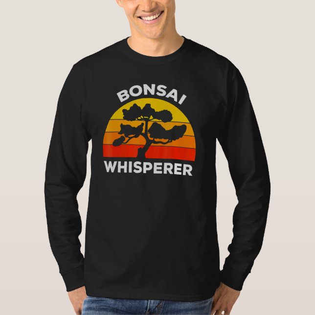Camiseta Bonsai Whisperer Retro Sunset Bonsai Master (Anverso)
