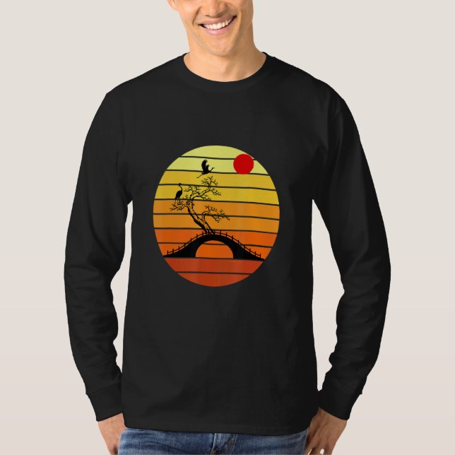 Camiseta Bonsai y puesta de sol (Anverso)