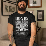 Camiseta Bonus Dad 5 Photo T-Shirt<br><div class="desc">Camiseta de padrastro de época con el título moderno de "papá extra",  5 fotos de tus hijastros,  2 estrellas,  y el lindo dicho "¡tal vez no nos hayas dado vida,  pero definitivamente has hecho nuestra vida mucho mejor!".</div>