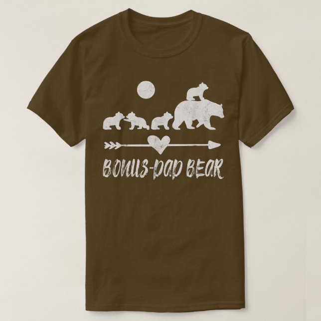 Camiseta Bonus Dad Bear Shirt with Four Cute Bear Cubs Gift (Diseño del anverso)