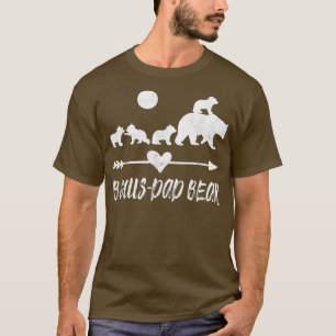 Camiseta Bonus Dad Bear Shirt with Four Cute Bear Cubs Gift