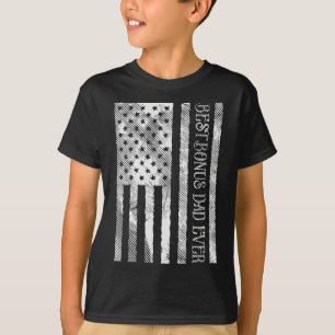 Camiseta Bonus Dad Ever Us Flag Vintage Patriot Stepdad Men
