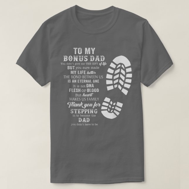 Camiseta Bonus Dad Father Day from Stepdad for Daughter Son (Diseño del anverso)
