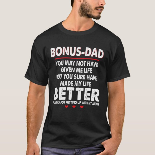 Camiseta Bonus Dad Gracias Por Poner El Paso D De Mi Mamá (Anverso)