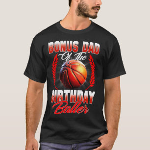 Camiseta Bonus Dad Of Birthday Boy Basketball Bday Fami