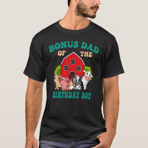 Camiseta Bonus Dad Of Birthday Boy Farm Animal Bday Fam