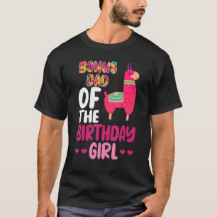 Camiseta Bonus Dad Of Birthday Chica Llama Bday Alpaca C
